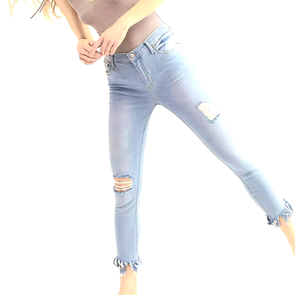 Nwot Free People Great Heights Frayed Hem Skinny Jeans